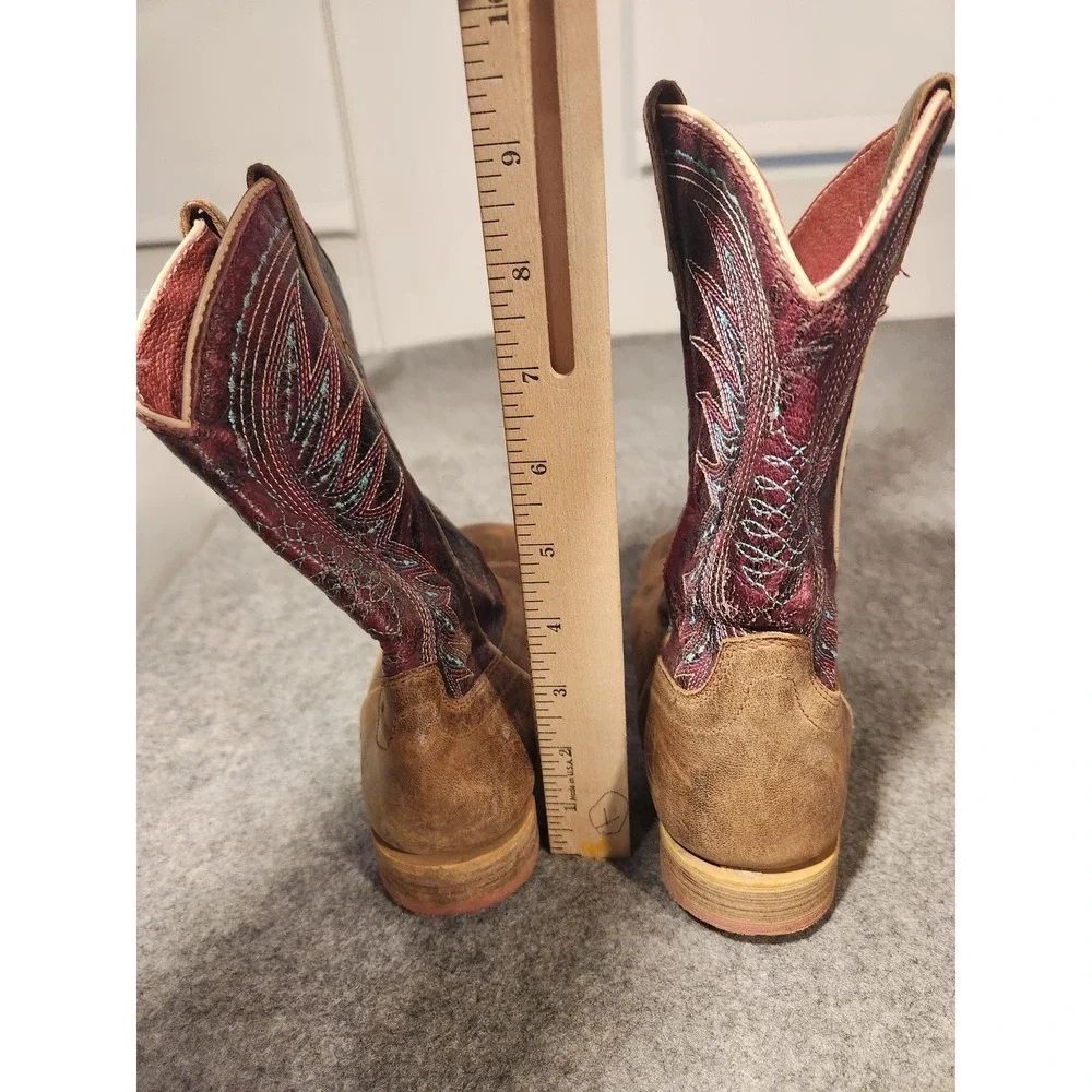 Ariat Boots Girls Size 13 Brown Leather Western Embroidered Cowgirl 10022071
